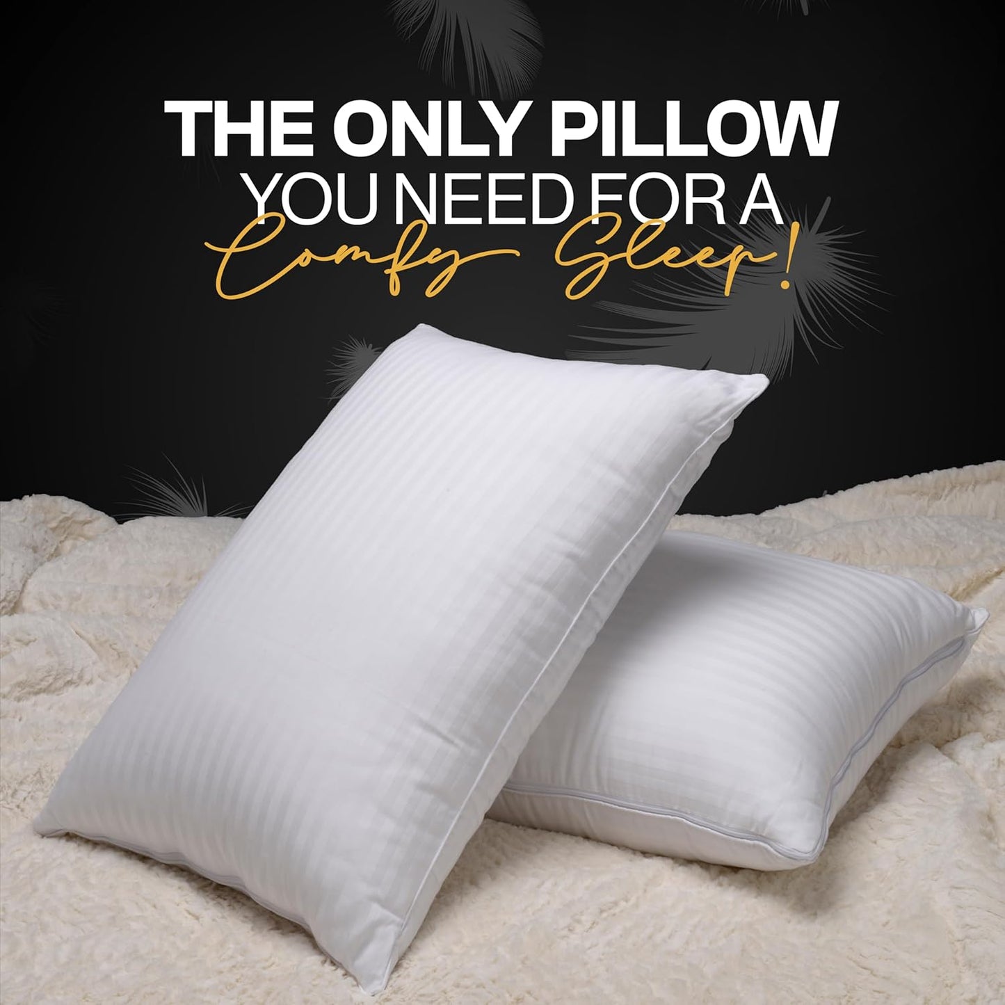 EverSnug Goose Feather Adjustable Layer Pillows for Sleeping - Set of 2