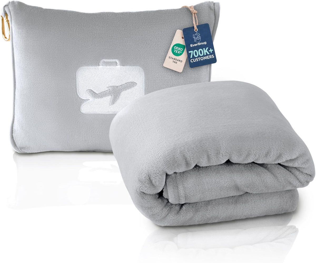 EverSnug 2 in 1 Airplane Travel Blanket and Pillow